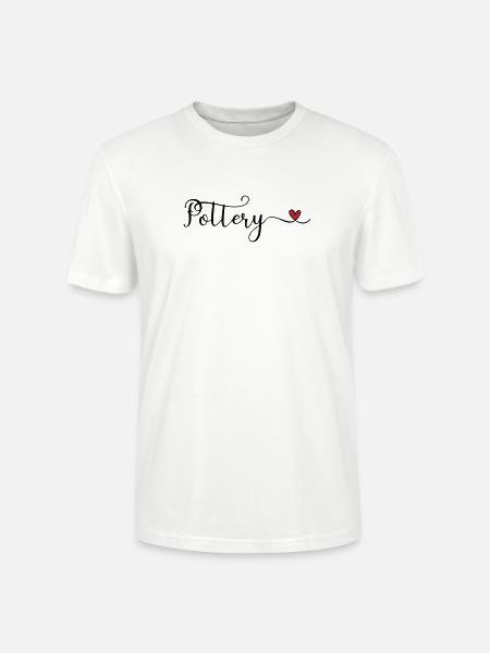 Pottery Heart Typography Gift - Stanley/Stella CRAFTER Unisex Organic T-Shirt - white