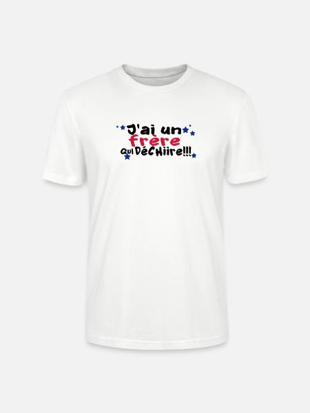 mon frère déchire - T-shirt bio CRAFTER Stanley Stella Unisexe - blanc