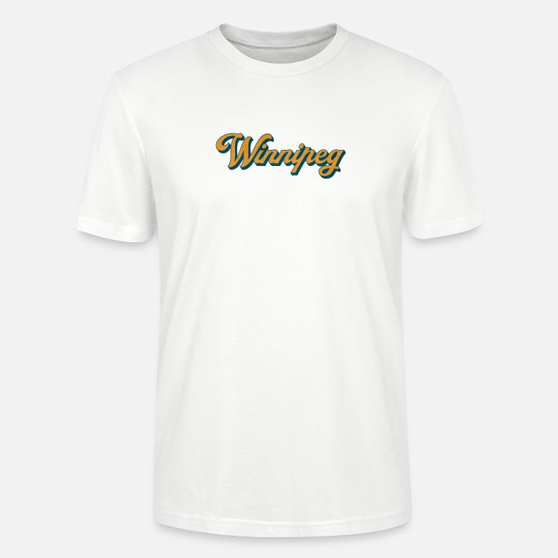 Winnipeg Retro Script - T-shirt bio CRAFTER Stanley Stella Unisexe - blanc
