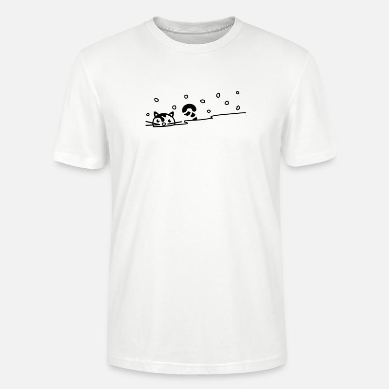 Chat mignon dans la neige - T-shirt bio CRAFTER Stanley Stella Unisexe - blanc