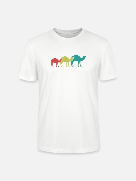 Kamel Trio Retro-Look - Stanley/Stella Unisex Bio-T-Shirt CRAFTER - Weiß