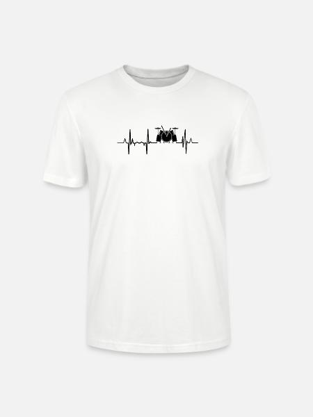 Herzschlag Schlagzeug - Stanley/Stella Unisex Bio-T-Shirt CRAFTER - Weiß