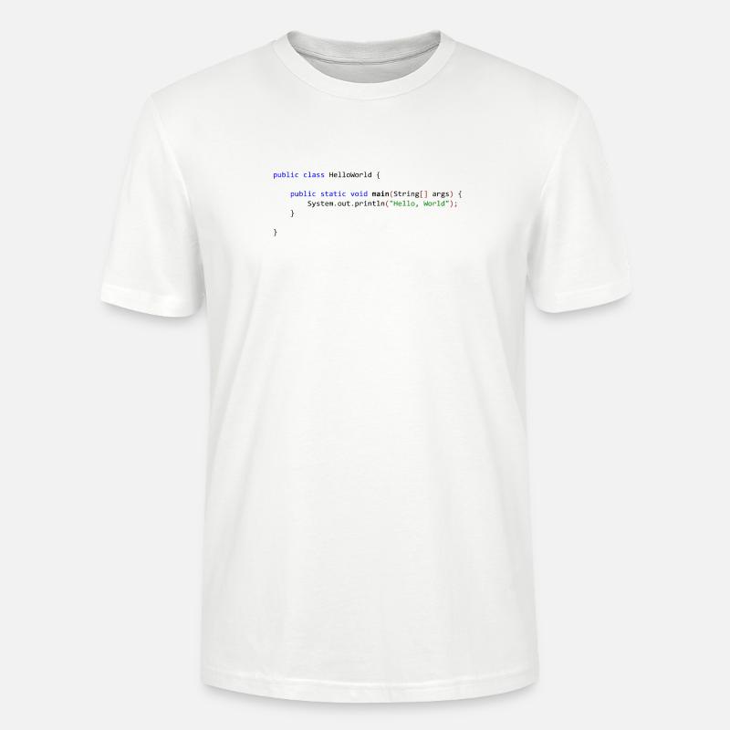 Hello World in Java - Stanley/Stella CRAFTER Unisex Organic T-Shirt - white