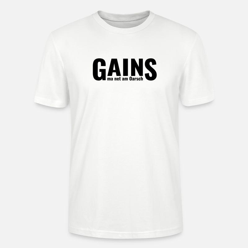 GAINS ma net am Oarsch - T-shirt bio CRAFTER Stanley Stella Unisexe - blanc