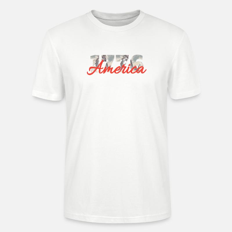1776 America Script Overlay - Stanley/Stella Unisex Bio-T-Shirt CRAFTER - Weiß