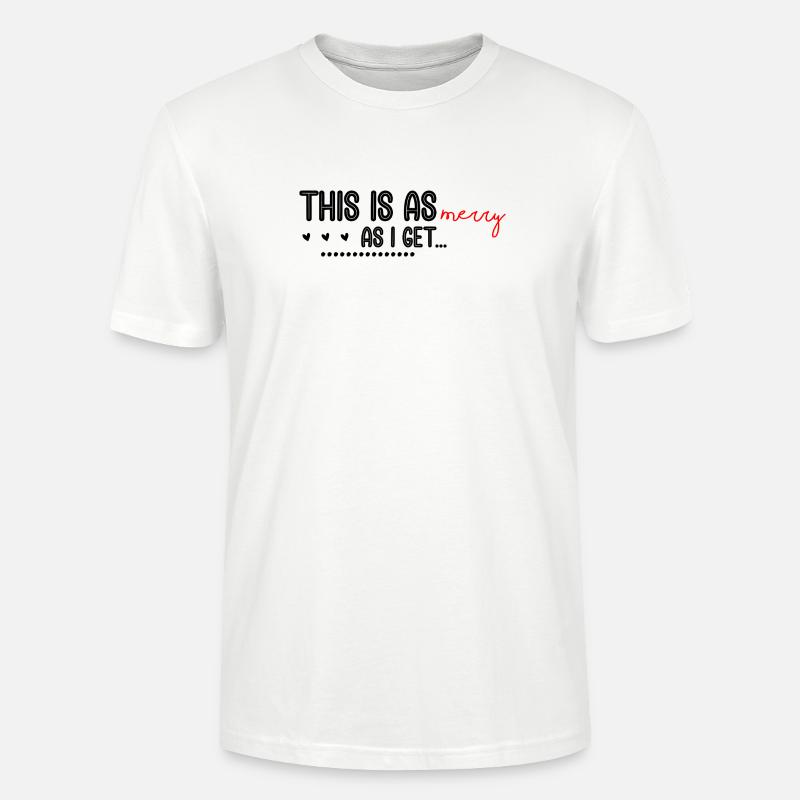Merry Red Script Logo auf Schwarz - Stanley/Stella Unisex Bio-T-Shirt CRAFTER - Weiß