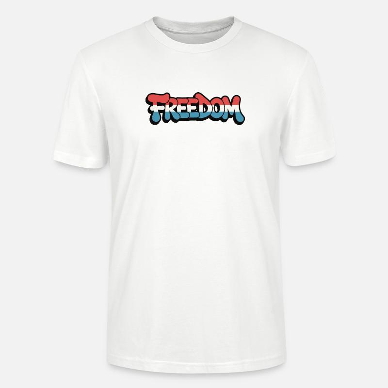 Freedom Typografie Statement Design - Stanley/Stella Unisex Bio-T-Shirt CRAFTER - Weiß