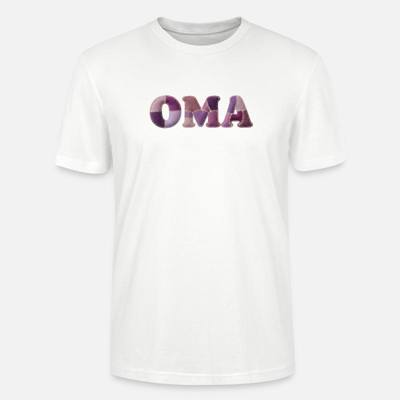 OMA Patchwork Stoff Design Geschenkidee - Stanley/Stella Unisex Bio-T-Shirt CRAFTER - Weiß