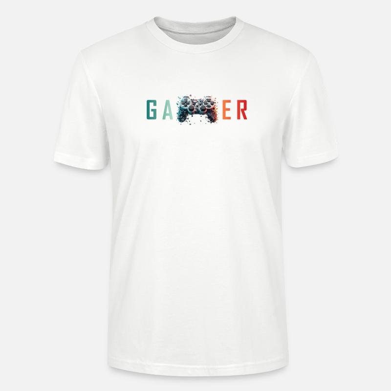 Gamer Explodierender Controller – Design - Stanley/Stella Unisex Bio-T-Shirt CRAFTER - Weiß