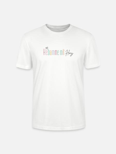 HEBAMME MIT HERZ - Stanley/Stella Unisex Bio-T-Shirt CRAFTER - Weiß