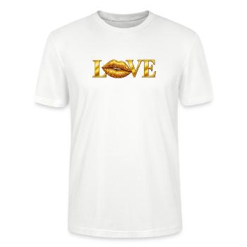 Lèvres Dorées Love - T-shirt bio CRAFTER Stanley Stella Unisexe - blanc - Devant - Alina (178cm) & Michal (187cm)