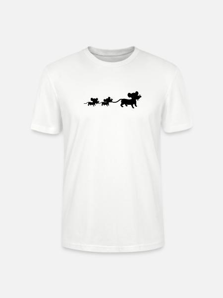 mus, familj, mamma, pappa, 2, barn, mamma, silhuett - Ekologisk T-shirt CRAFTER unisex från Stanley/Stella - vit