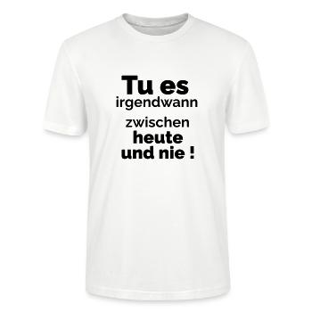 heute und nie - Stanley/Stella Unisex Bio-T-Shirt CRAFTER - Weiß - Vorne - Alina (178cm) & Michal (187cm)