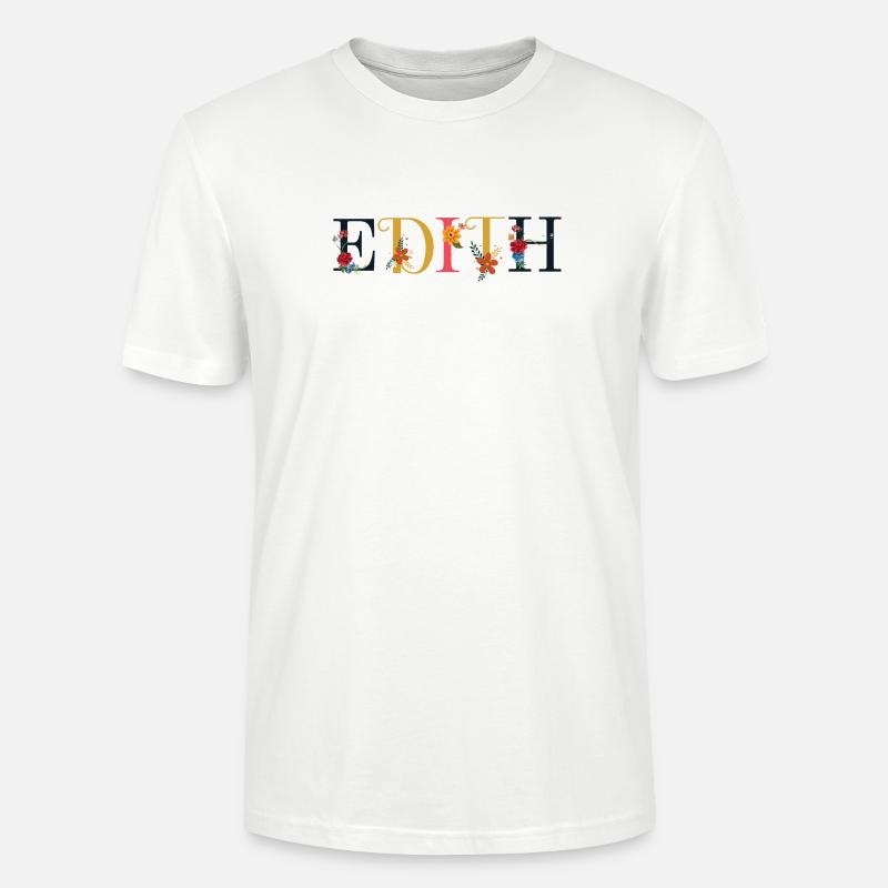 EDITH Name mit Blumen geschmückt - Stanley/Stella Unisex Bio-T-Shirt CRAFTER - Weiß