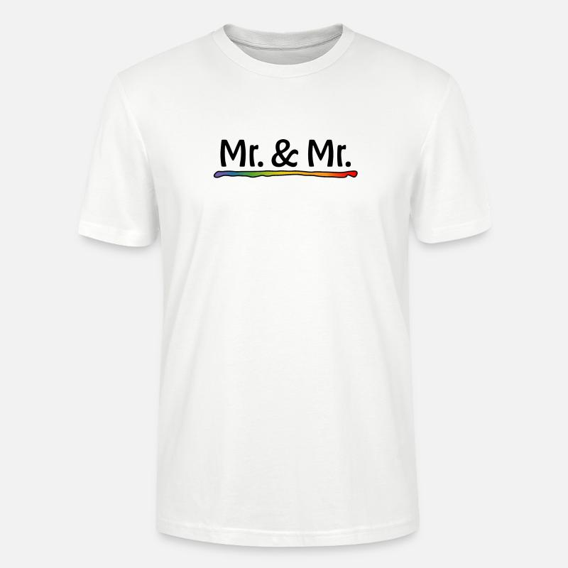 Regenbogen Mr and Mr schwarz - Stanley/Stella Unisex Bio-T-Shirt CRAFTER - Weiß