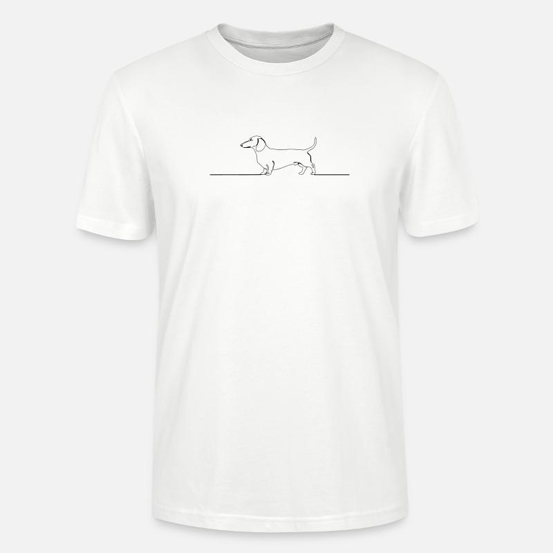 Teckel Dackel One Line Art - Stanley/Stella Unisex Bio-T-Shirt CRAFTER - Weiß