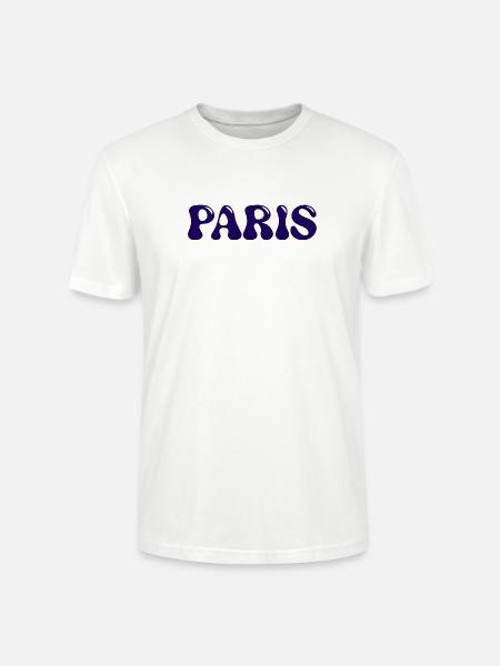Pariser Glänzende Marineblaue Patentbriefe - Stanley/Stella Unisex Bio-T-Shirt CRAFTER - Weiß