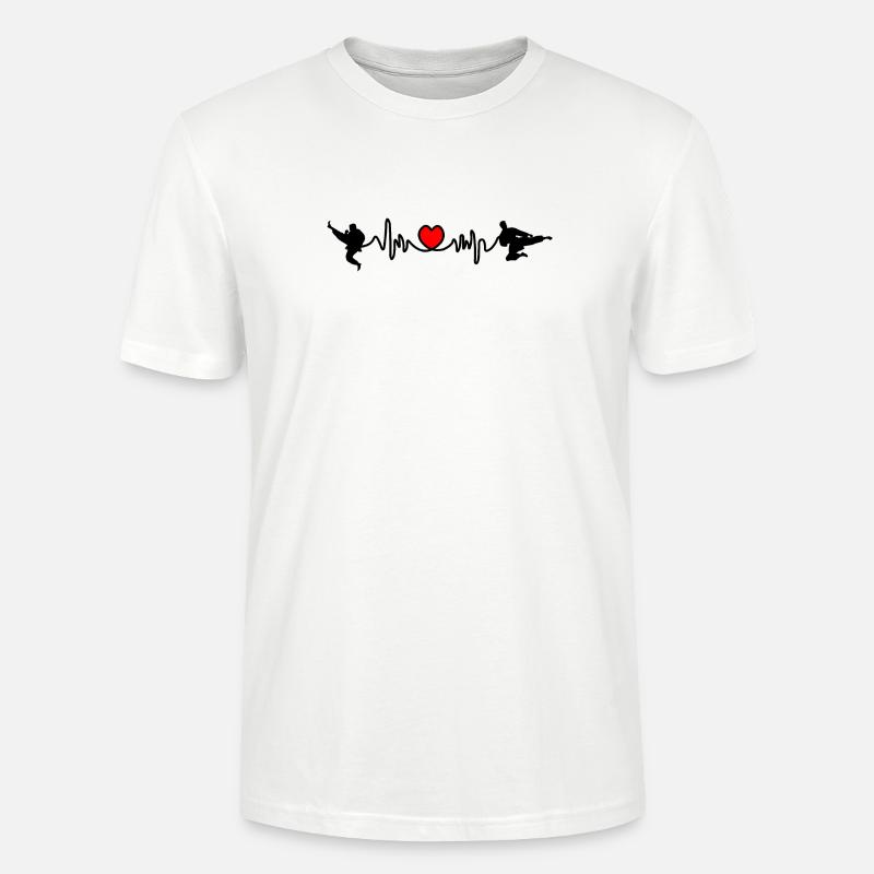 Karate Cardio oder Herzfrequenz mit Karate-Kicks - Stanley/Stella Unisex Bio-T-Shirt CRAFTER - Weiß