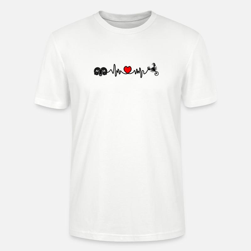 Herzfrequenz Cardio Widder Skorpion - Stanley/Stella Unisex Bio-T-Shirt CRAFTER - Weiß