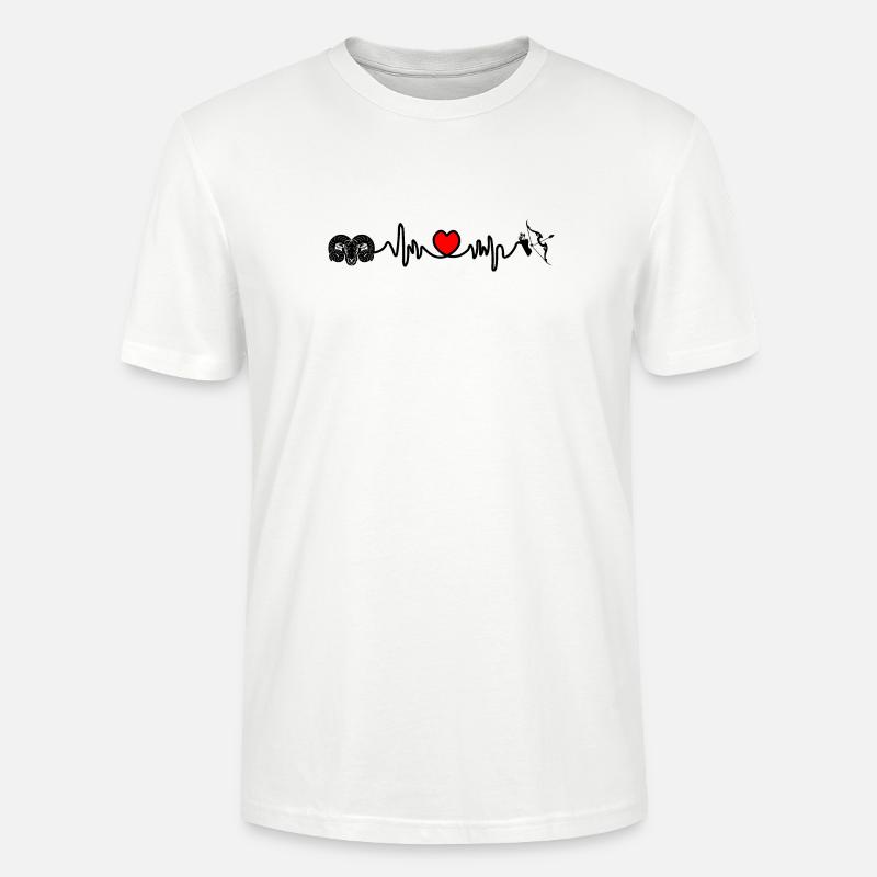 Herzfrequenz Cardio Widder Schütze - Stanley/Stella Unisex Bio-T-Shirt CRAFTER - Weiß
