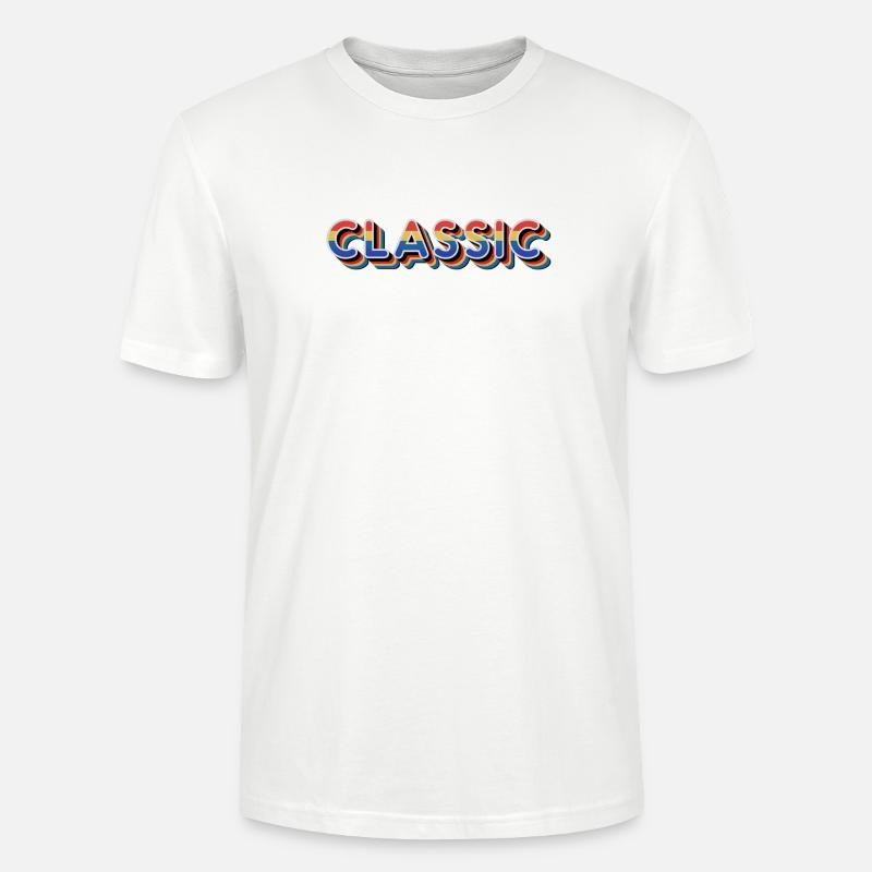 Klassischer Regenbogen-Retro-Text - Stanley/Stella Unisex Bio-T-Shirt CRAFTER - Weiß