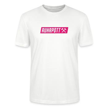 Ruhrpott - Ruhr Pott - Zeche - Zollverein - NRW - Stanley/Stella Unisex Bio-T-Shirt CRAFTER - Weiß - Vorne - Alina (178cm) & Michal (187cm)