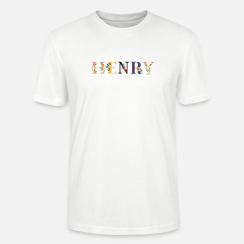 HENRY Name mit Blumen geschmückt - Stanley/Stella Unisex Bio-T-Shirt CRAFTER - Weiß