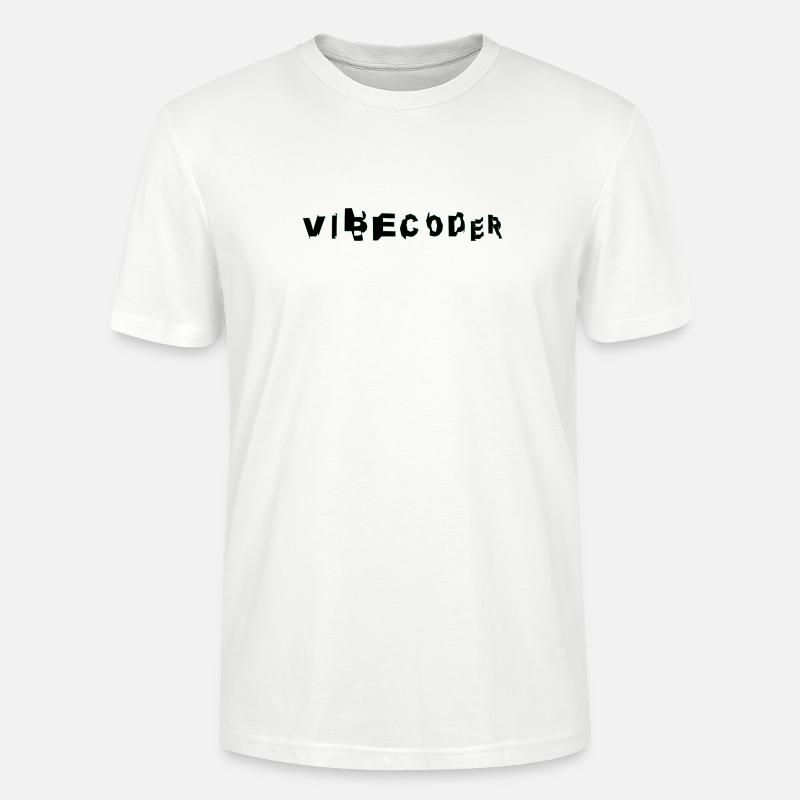 VibeCoder Glitch Neon - T-shirt bio CRAFTER Stanley Stella Unisexe - blanc