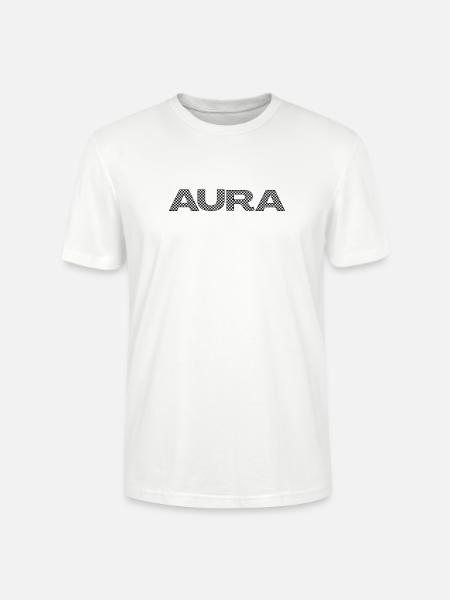 AURA – Checkerboard Pattern Statement - Stanley/Stella CRAFTER Unisex Organic T-Shirt - white