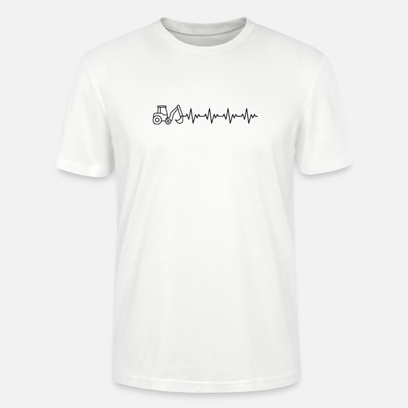 Bagger Baggern Baggerfahrer EKG Herzschlag - Stanley/Stella Unisex Bio-T-Shirt CRAFTER - Weiß
