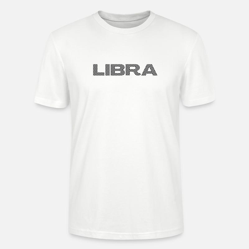 LIBRA – Checkerboard Zodiac Statement - Stanley/Stella Unisex Bio-T-Shirt CRAFTER - Weiß