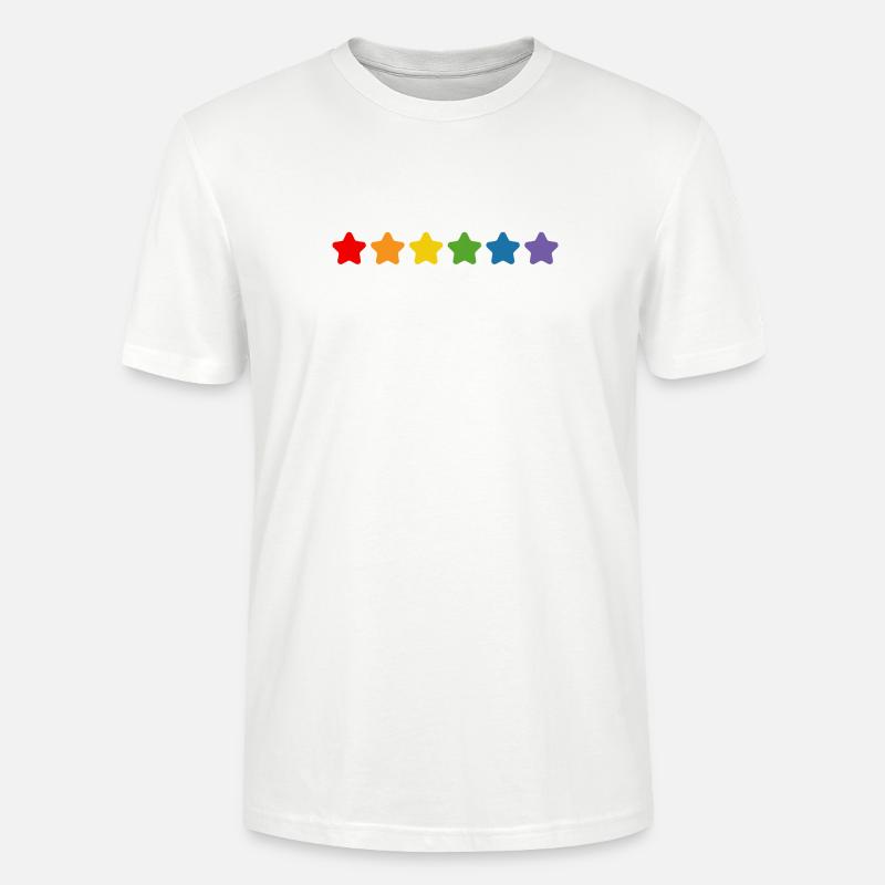 Regenbogen Sternchen LGBT lgbtqi queer - Stanley/Stella Unisex Bio-T-Shirt CRAFTER - Weiß