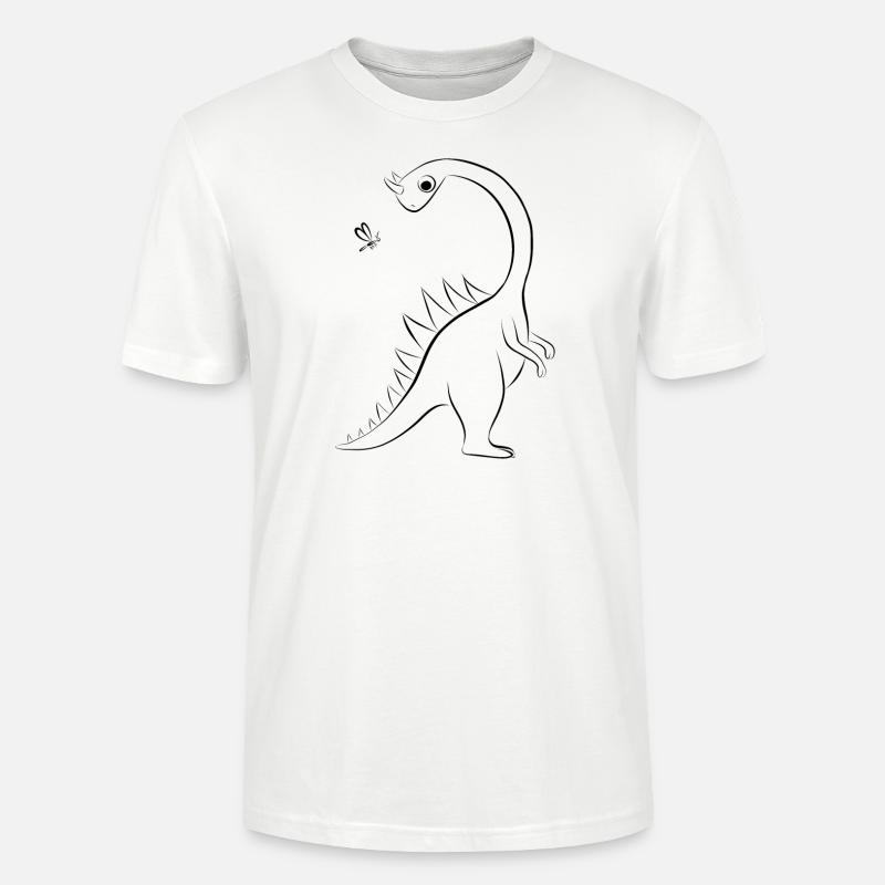 mignon dinosaure dino avec libellule - T-shirt bio CRAFTER Stanley Stella Unisexe - blanc