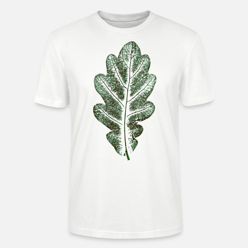 Eichenblatt Naturgrün / Blatt/ Eiche/Baum - Stanley/Stella Unisex Bio-T-Shirt CRAFTER - Weiß