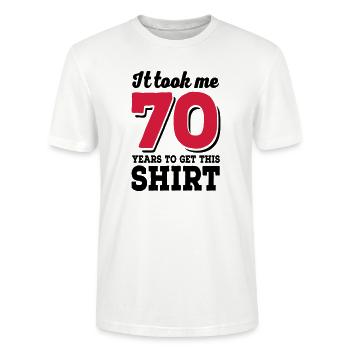 70 Geburtstag - Stanley/Stella Unisex Bio-T-Shirt CRAFTER - Weiß - Vorne - Alina (178cm) & Michal (187cm)
