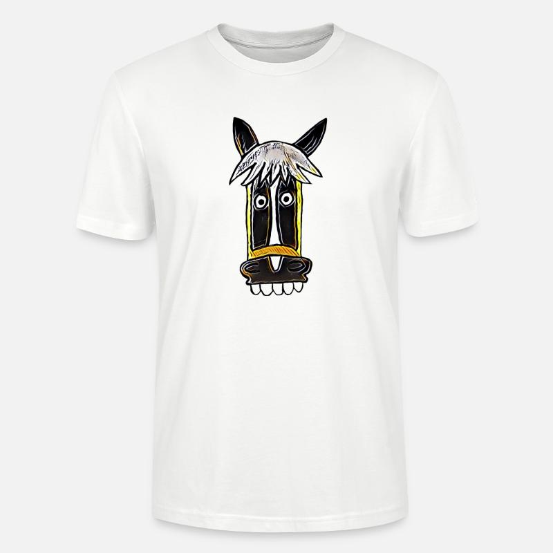 verrücktes Pferd Seppl Comic - Stanley/Stella Unisex Bio-T-Shirt CRAFTER - Weiß