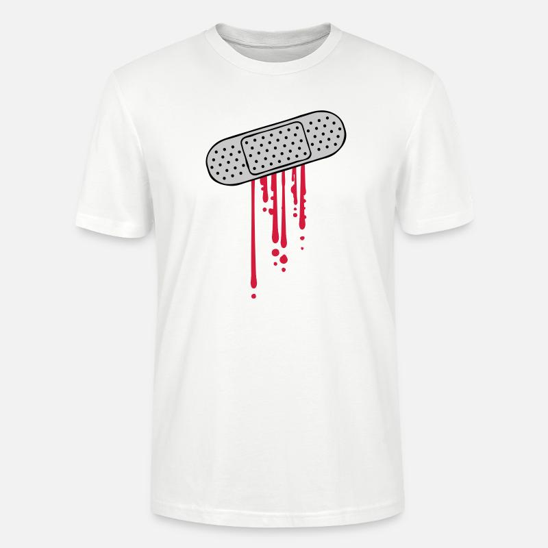 Patch de gouttes de sang - T-shirt bio CRAFTER Stanley Stella Unisexe - blanc