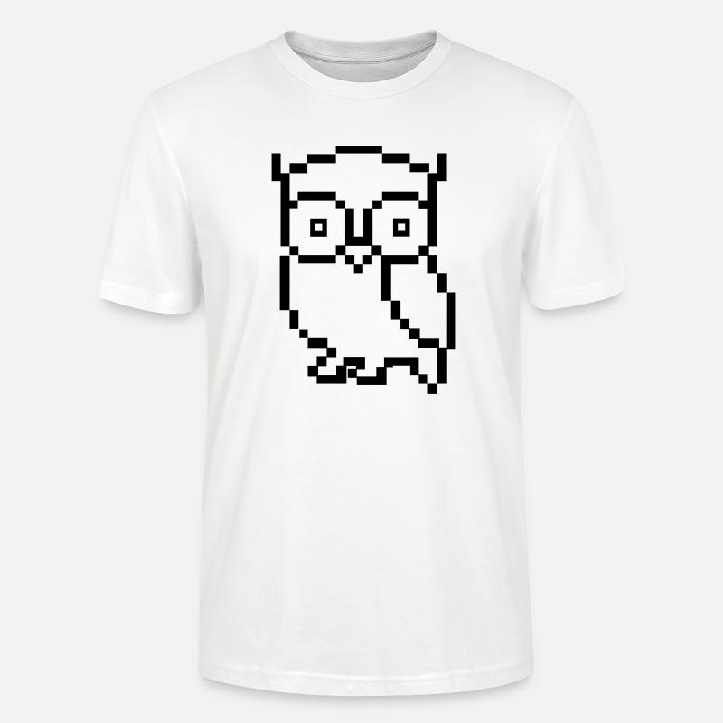 eule pixel - Stanley/Stella Unisex Bio-T-Shirt CRAFTER - Weiß