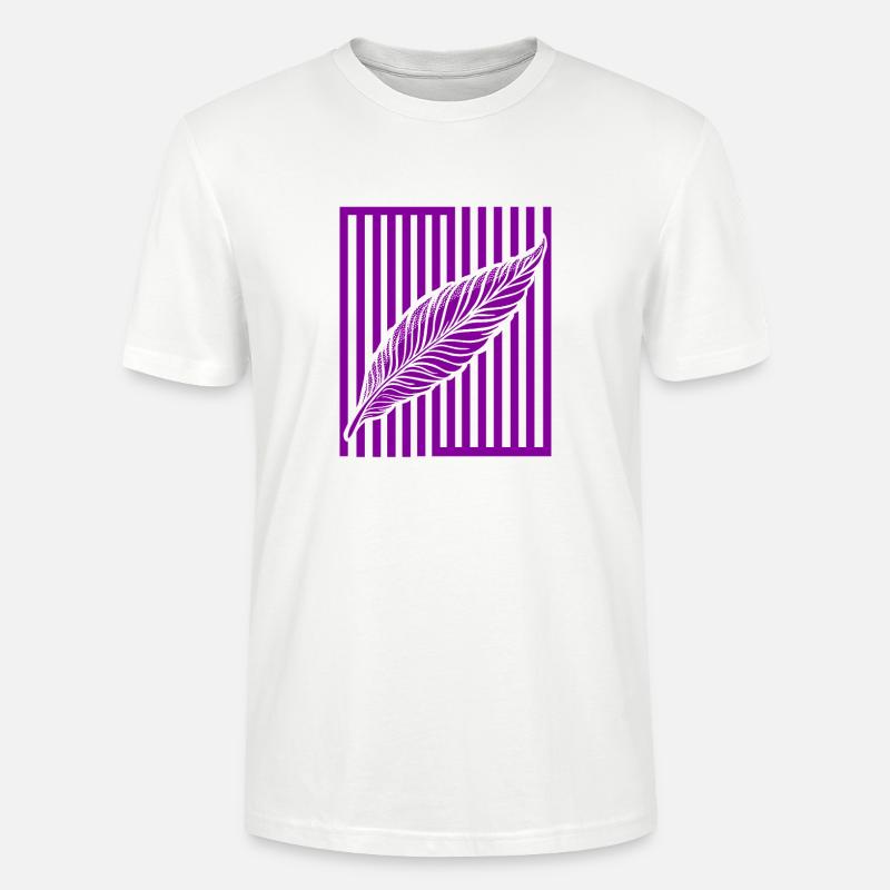 Plume sur barre verticale - T-shirt bio CRAFTER Stanley Stella Unisexe - blanc