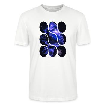 MiCalmaMente T-Shirt Cosmic Energy 2 - Stanley/Stella CRAFTER Unisex Organic T-Shirt - white - Front - Alina (178cm) & Michal (187cm)
