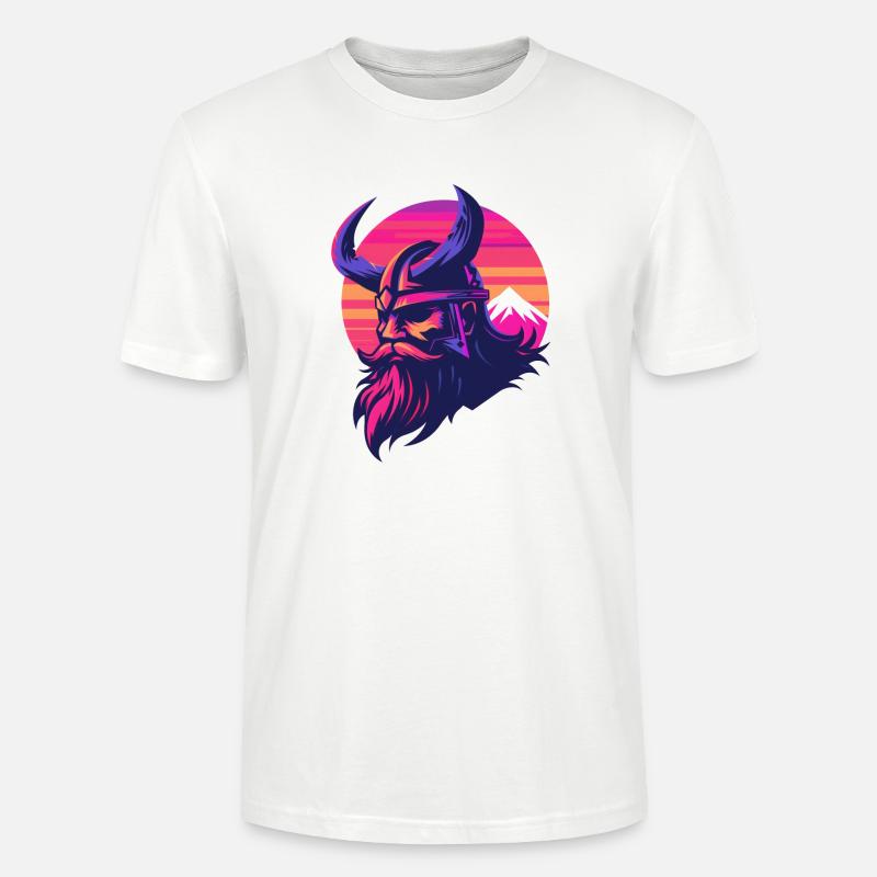 Wikinger Synthwave 3 - Stanley/Stella Unisex Bio-T-Shirt CRAFTER - Weiß