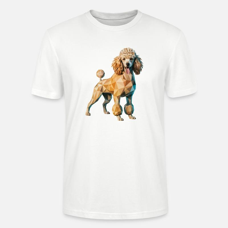Caniche - Logo Low Poly cool - T-shirt bio CRAFTER Stanley Stella Unisexe - blanc