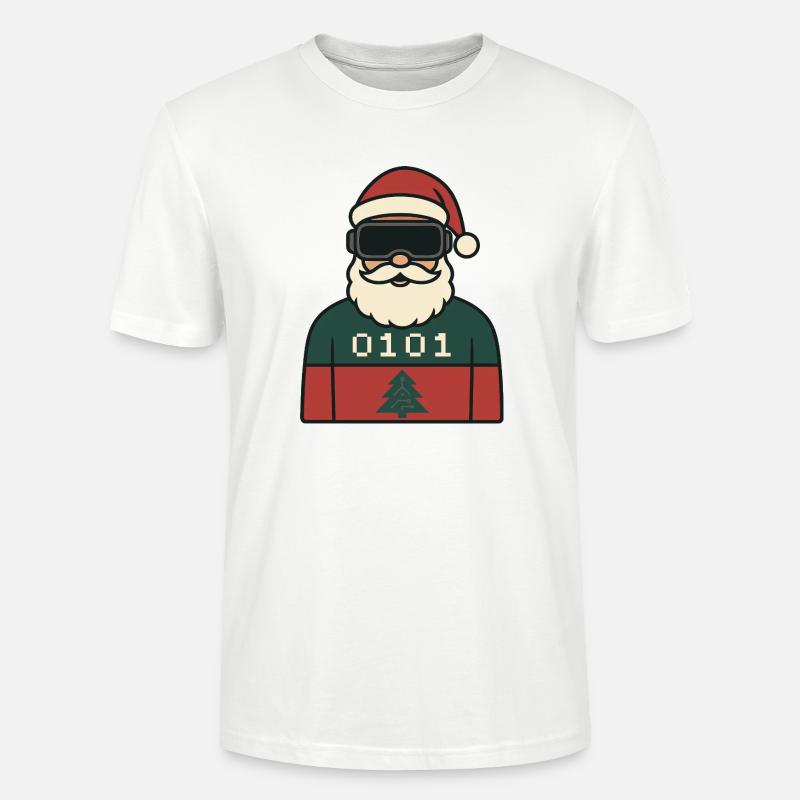 Cyber Santa VR Conception de Noël - T-shirt bio CRAFTER Stanley Stella Unisexe - blanc