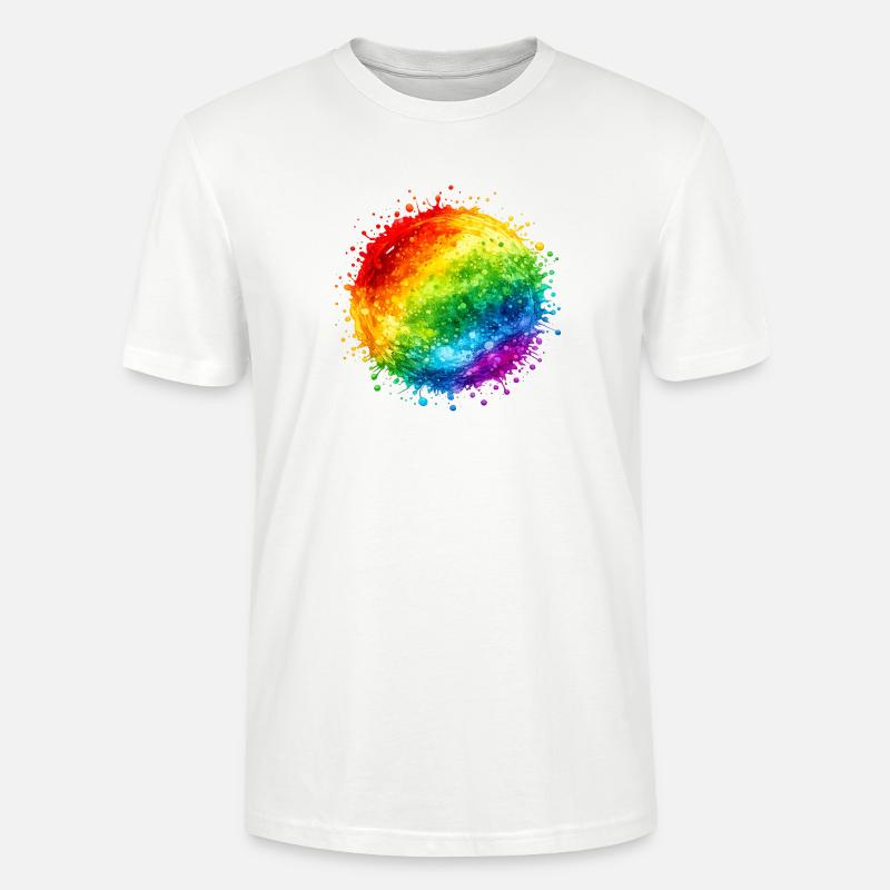 Regenbogenfarbene Farbspritzer Explosion - Stanley/Stella Unisex Bio-T-Shirt CRAFTER - Weiß