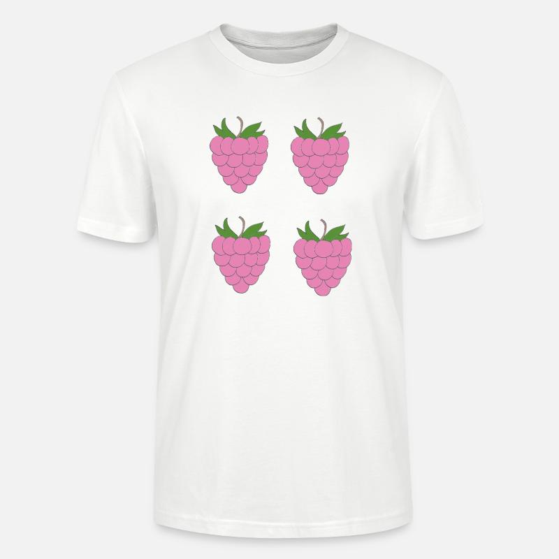 Motif de double grappe de framboise - T-shirt bio CRAFTER Stanley Stella Unisexe - blanc