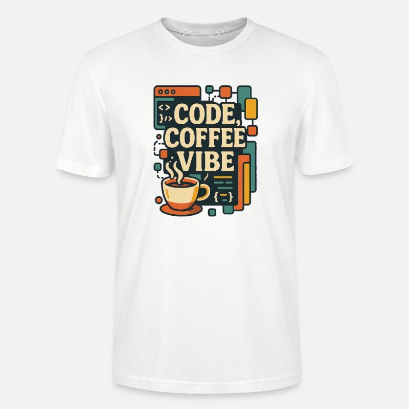 Code Coffee Vibe – Funny Programmer T-Shirt - Stanley/Stella CRAFTER Unisex Organic T-Shirt - white