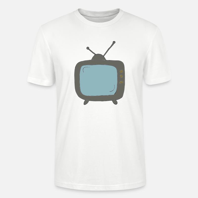 fernseher comicstyle - Stanley/Stella Unisex Bio-T-Shirt CRAFTER - Weiß