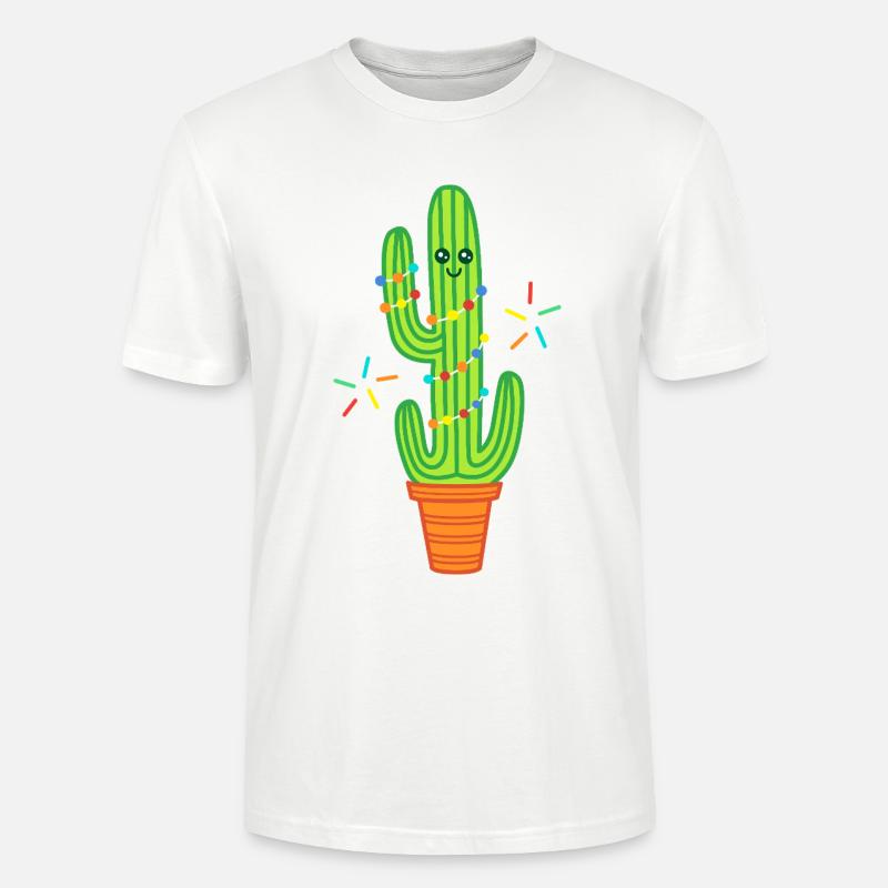 Süßer Comic Kaktus grün - Stanley/Stella Unisex Bio-T-Shirt CRAFTER - Weiß