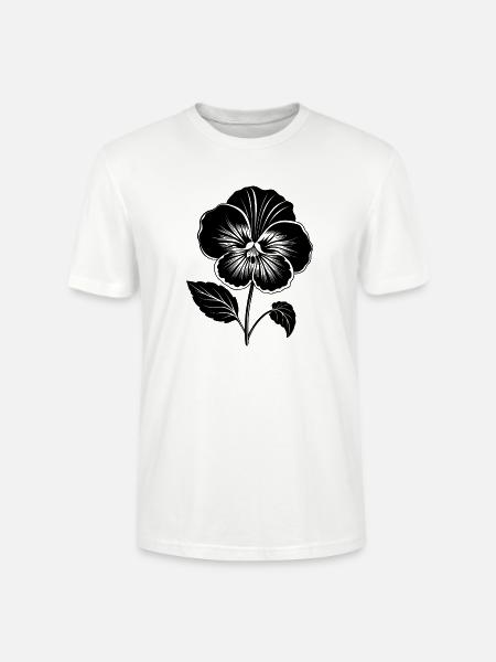 Pansy Flower - Stanley/Stella CRAFTER Unisex Organic T-Shirt - white