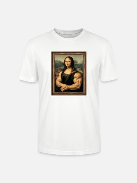 Die muskulöse Mona Lisa - Stanley/Stella Unisex Bio-T-Shirt CRAFTER - Weiß